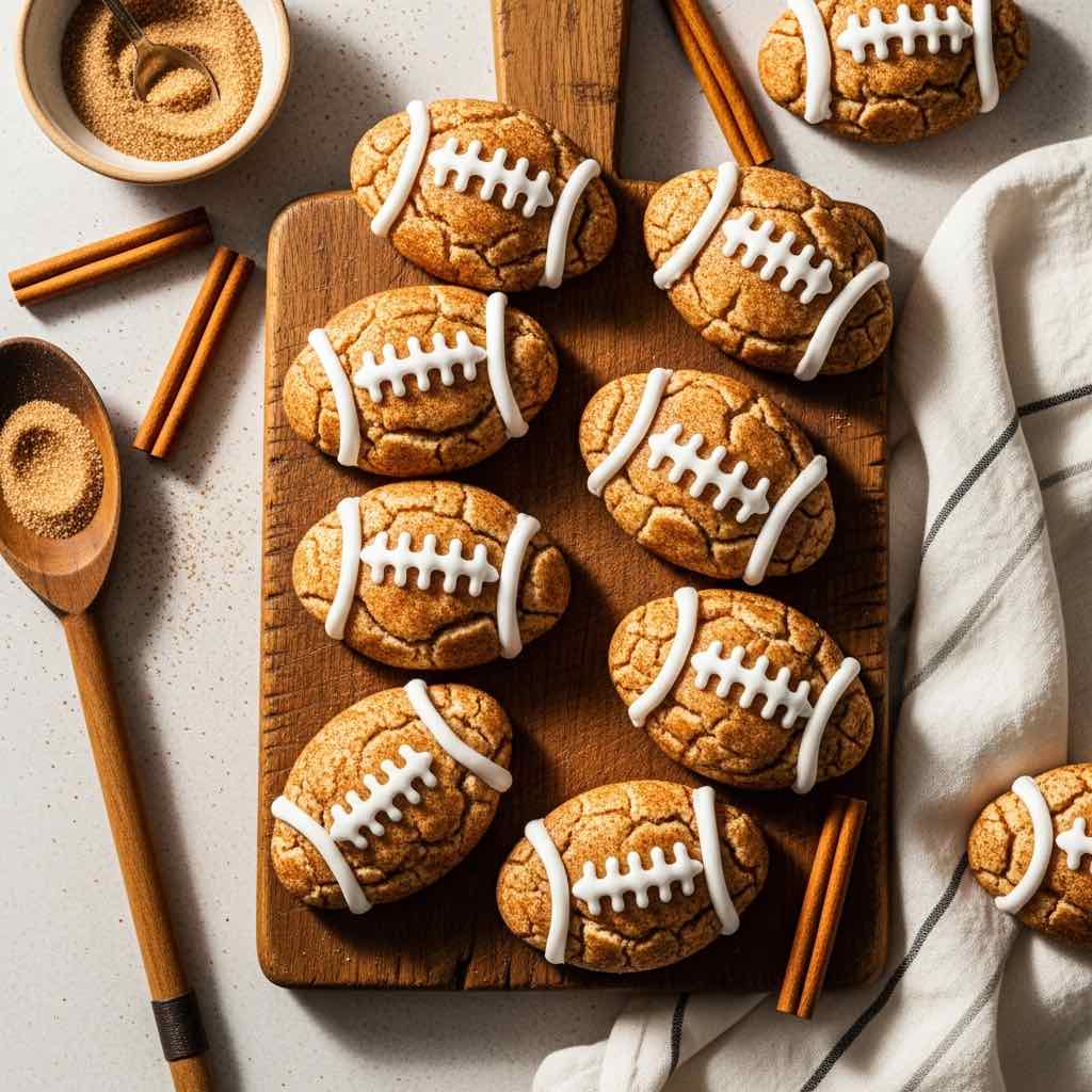 Snickerdoodles with Football Shapes